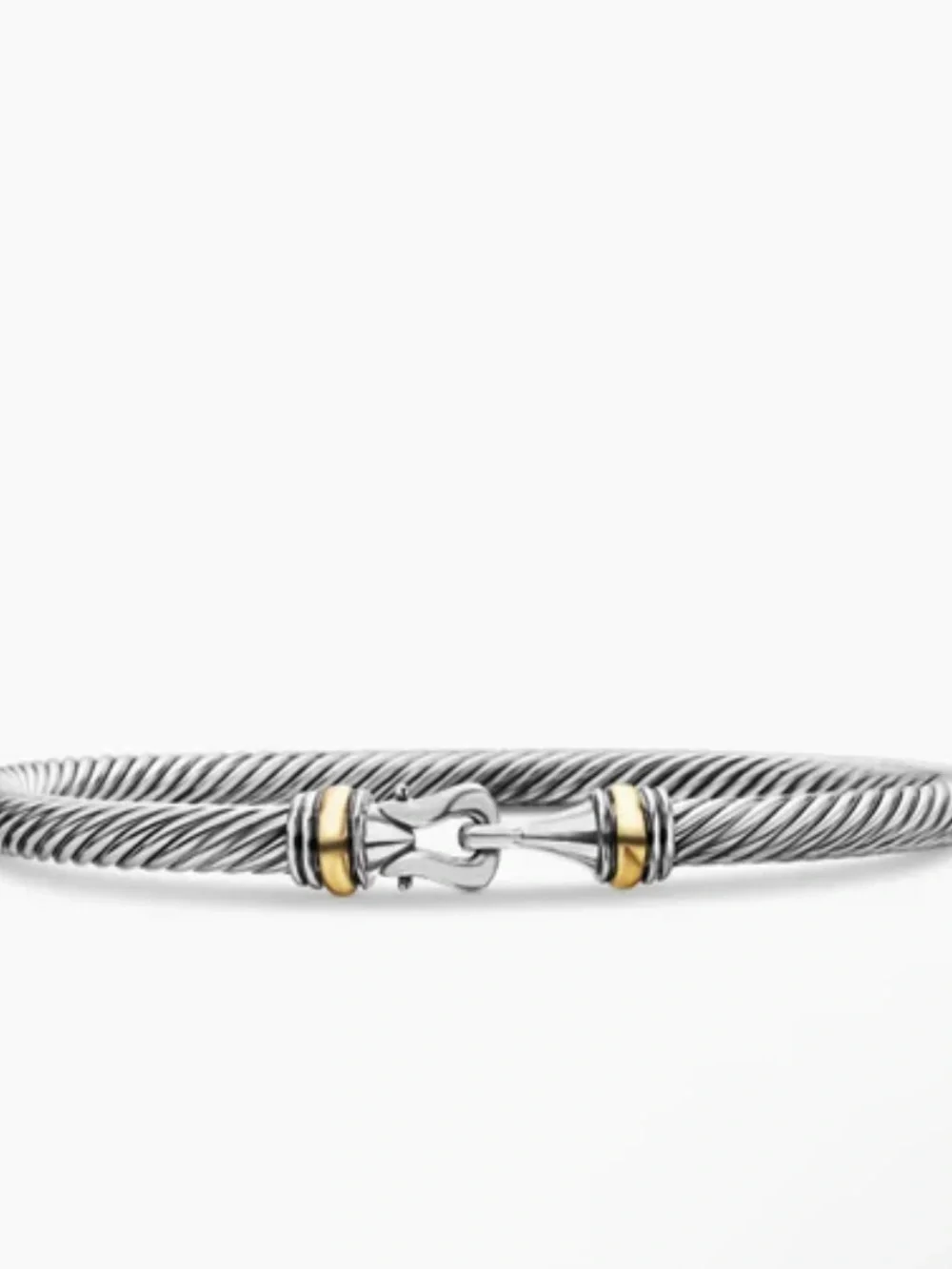 David Yurman Two-Tone Cable Bracelet in Silver and Gold Accents